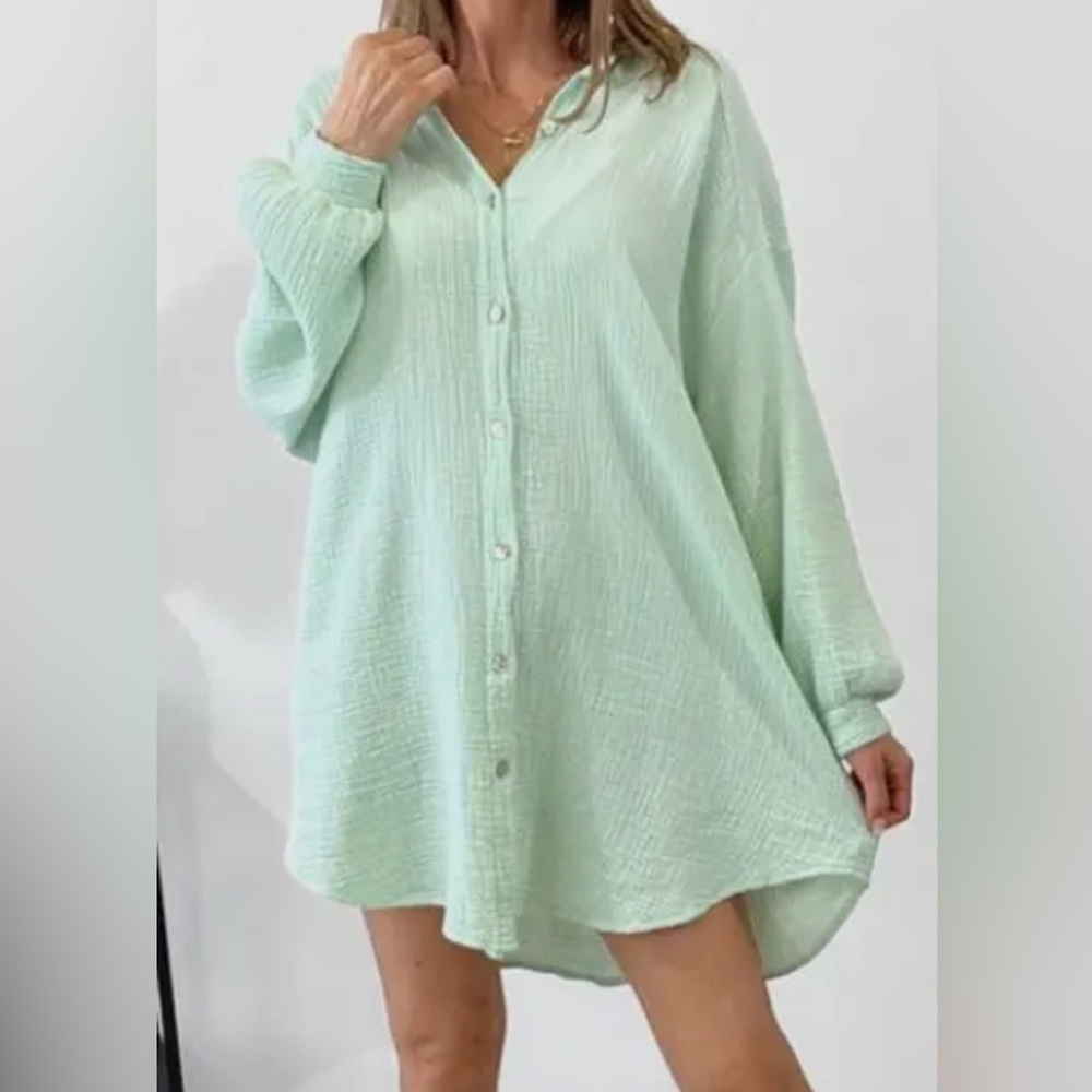 Evil Eye Cotton Gauze Tunic Blouse - Picture 6 of 6